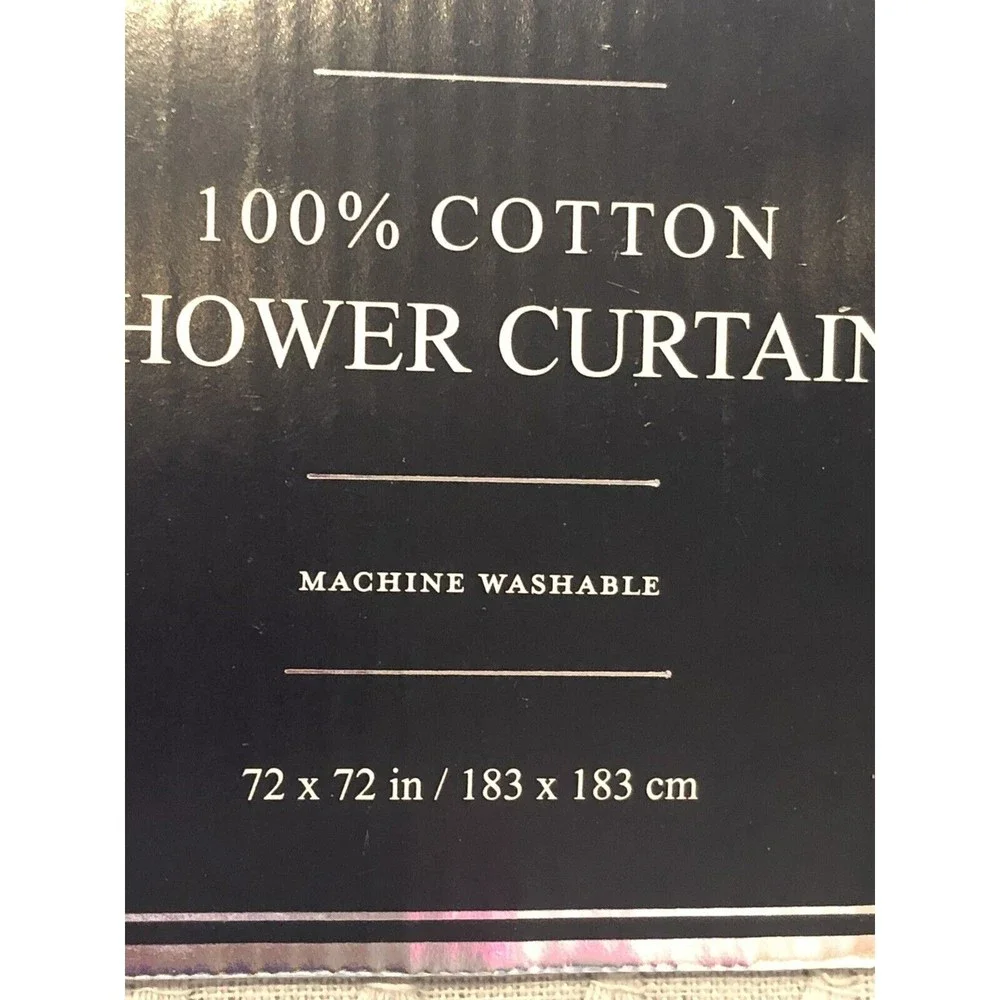 New Luxury CHATEAU COLLECTION Shower Curtain 100% Cotton Embroidered 72” Gray
